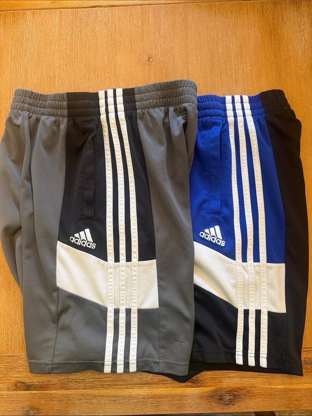 adidas Kids Athletic Shorts in Gray & Royal Blue